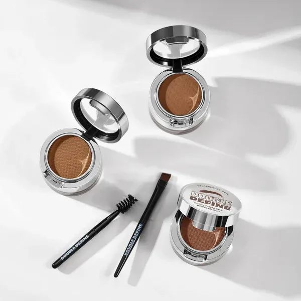 Brow powder compacts with brushes